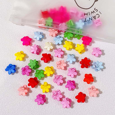 50 τμχ Girs Χαριτωμένο πολύχρωμο λουλούδι αστέρι στέμμα Μικρά μαλλιά νύχια Υπέροχα στολίδια με νύχια φουρκέτες Παιδικά γλυκά αξεσουάρ μαλλιών