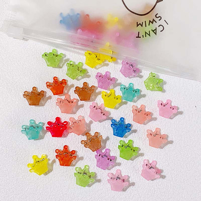 50 τμχ Girs Χαριτωμένο πολύχρωμο λουλούδι αστέρι στέμμα Μικρά μαλλιά νύχια Υπέροχα στολίδια με νύχια φουρκέτες Παιδικά γλυκά αξεσουάρ μαλλιών