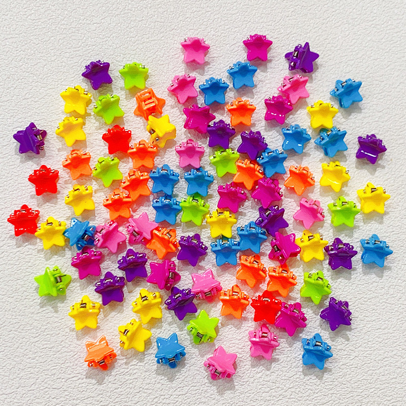 50 τμχ Girs Χαριτωμένο πολύχρωμο λουλούδι αστέρι στέμμα Μικρά μαλλιά νύχια Υπέροχα στολίδια με νύχια φουρκέτες Παιδικά γλυκά αξεσουάρ μαλλιών