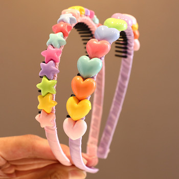 2023 New Girls Lovely Sweet Heart Star Colors Flower Hairbands Headwears Παιδικά χαριτωμένα μαλλιά Κορδέλες κεφαλής Παιδικά αξεσουάρ μαλλιών