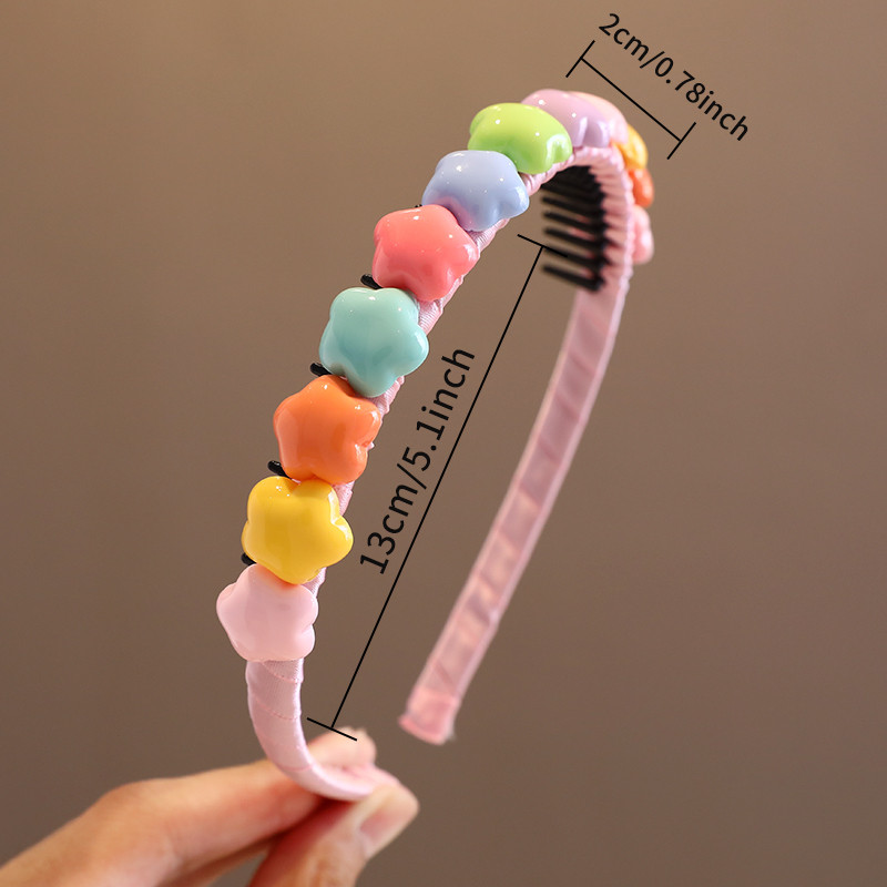 2023 New Girls Lovely Sweet Heart Csillagszínek Virágos Hajpántok Fejfedők Gyerekek Aranyos Hajpántok Fejpántok Gyerekek Hajkiegészítők