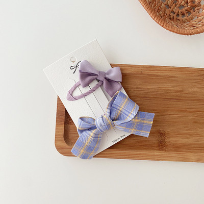 2 vnt. levandų spalvos pledas su gėlių raštais Basic Snap, kūdikių plaukų lašų segtukai plaukų spaustukai plaukų segtukai medvilniniai BB barrettes mergaičių galvos apdangalai