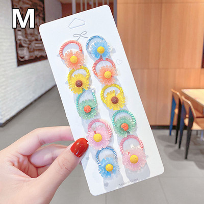 10 τμχ/Σετ Παιδικά χαριτωμένα κορδόνια για τα μαλλιά Γελοιογραφία Λουλούδι ελαστικά κορδέλες για τα μαλλιά Κορίτσια Baby Lovely λαστιχάκια δώρο Παιδικά αξεσουάρ μαλλιών