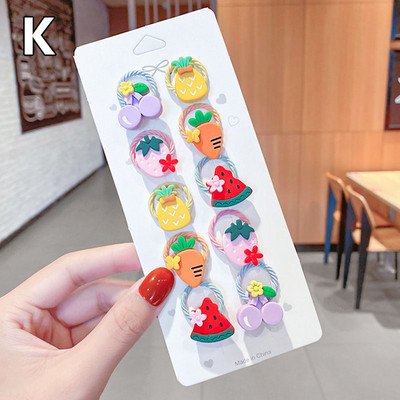 10 τμχ/Σετ Παιδικά χαριτωμένα κορδόνια για τα μαλλιά Γελοιογραφία Λουλούδι ελαστικά κορδέλες για τα μαλλιά Κορίτσια Baby Lovely λαστιχάκια δώρο Παιδικά αξεσουάρ μαλλιών