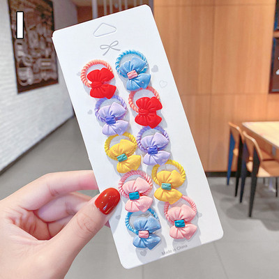 10 τμχ/Σετ Παιδικά χαριτωμένα κορδόνια για τα μαλλιά Γελοιογραφία Λουλούδι ελαστικά κορδέλες για τα μαλλιά Κορίτσια Baby Lovely λαστιχάκια δώρο Παιδικά αξεσουάρ μαλλιών