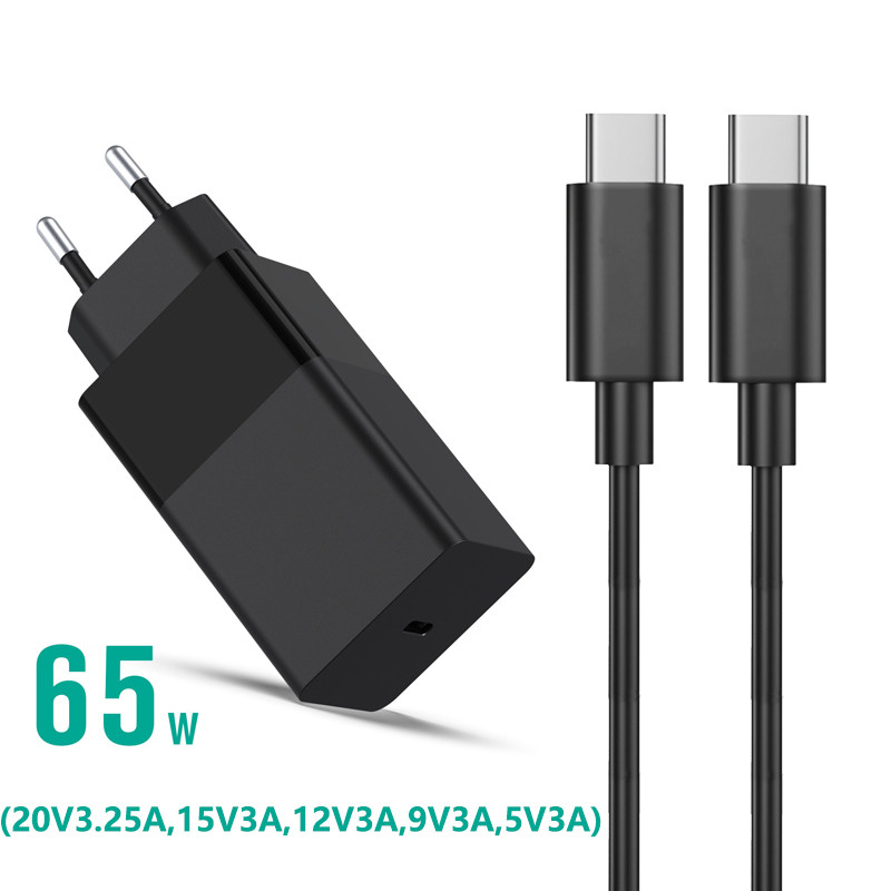 Φορτιστής τοίχου GaN 65W Προσαρμογέας ρεύματος USB C Φορτιστής φορητού υπολογιστή tablet για MacBook/ASUS/HP/HUAWEI/Lenovo/Samsung Galaxy