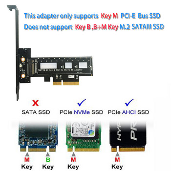 M.2 NVMe AHCI SSD PCI Express 3.0 X4 M Key Connector Пълна скорост PCI E Riser Card Adapter Поддържа 2242 2260 2280 Size M2 SSD