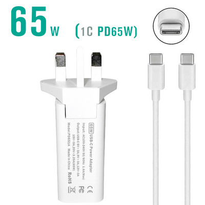 45W 65W 20V 3.25A USB Type C PD lādētājs USB C Power klēpjdatora adapteris Macbook Pro 12 13 Huawei Matebook HP DELL XPS piezīmjdatoriem