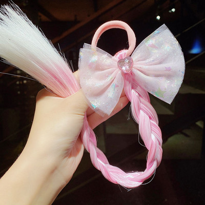 Tüdrukud armas multikas vibu liblikas värviline palmik Peapael Juuksed Kaunista hobusesaba hoidja Juukselips kummipaelad Juuste aksessuaarid