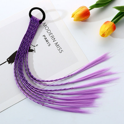 1 vnt. Nauji mergaičių spalvingi perukai, surišti į uodegą vaikams plaukų aksesuarai galvos juosta plaukų papuošalai, guminiai dirželiai, grožis plaukams