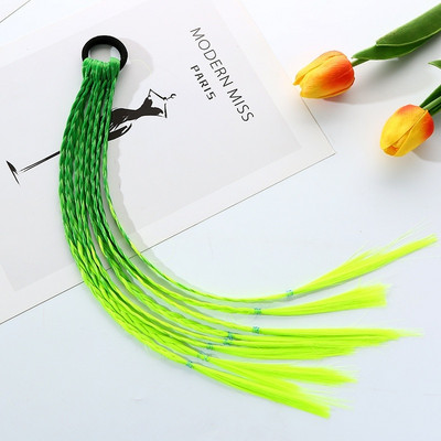 1 vnt. Nauji mergaičių spalvingi perukai, surišti į uodegą vaikams plaukų aksesuarai galvos juosta plaukų papuošalai, guminiai dirželiai, grožis plaukams