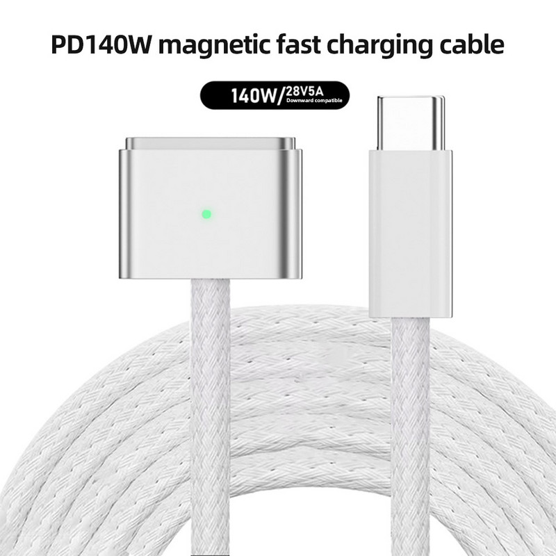 2M PD140W Type-C a Magsafe 3 gyorstöltő kábel mágneses csatlakozója MacBook Air M2/2022 MacBook Pro 14/16 hüvelykes/M2/2023 rendszerhez 2021
