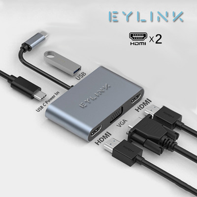 USB Type C Докинг станция за лаптоп Dual HDMI Dual Screen Display USB 3.0 Hub Adapter Dock за HP DELL XPS Surface Lenovo ThinkPad