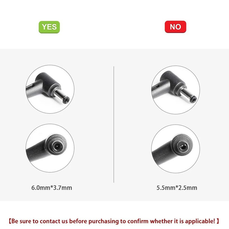 100 W USB C Sieviešu līdz 6,0 * 3,7 mm vīrišķā kontaktdakšas adaptera pārveidotājs C tipa USB PD ātrās uzlādes kabeļa vads Asus klēpjdatoram