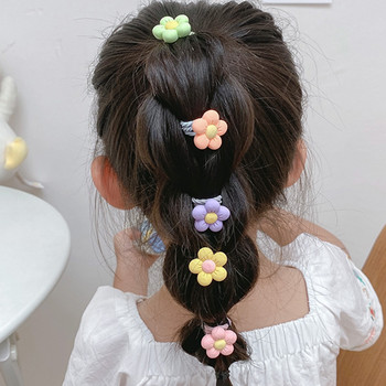10 бр./компл. момичешки ластик ластик за коса дъга цвете лък карикатура плодове въжета за коса сладки сладки деца бебешки аксесоари за коса