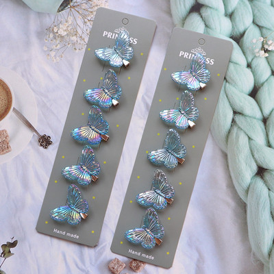 4/10 db Gyerek hajcsat Aranyos átlátszó pillangós hajcsat nőknek Kislányoknak Hajkiegészítők Divat hajcsavarok Hajtűk