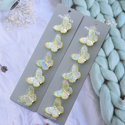 4/10 db Gyerek hajcsat Aranyos átlátszó pillangós hajcsat nőknek Kislányoknak Hajkiegészítők Divat hajcsavarok Hajtűk