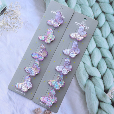 4/10 db Gyerek hajcsat Aranyos átlátszó pillangós hajcsat nőknek Kislányoknak Hajkiegészítők Divat hajcsavarok Hajtűk