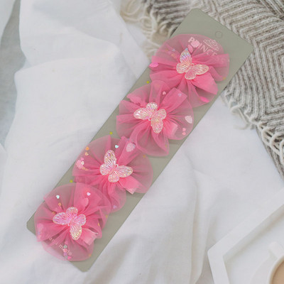 4/10 db Gyerek hajcsat Aranyos átlátszó pillangós hajcsat nőknek Kislányoknak Hajkiegészítők Divat hajcsavarok Hajtűk