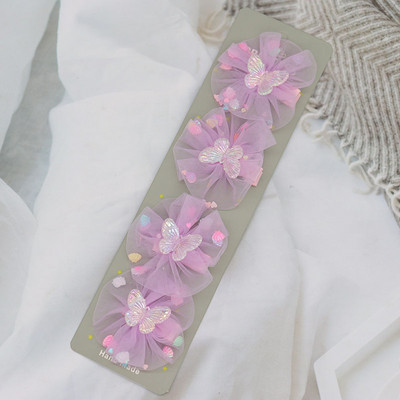 4/10 db Gyerek hajcsat Aranyos átlátszó pillangós hajcsat nőknek Kislányoknak Hajkiegészítők Divat hajcsavarok Hajtűk