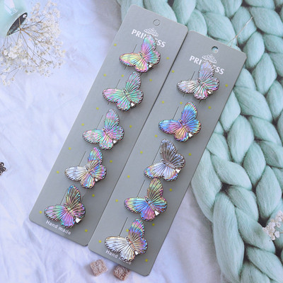 4/10 db Gyerek hajcsat Aranyos átlátszó pillangós hajcsat nőknek Kislányoknak Hajkiegészítők Divat hajcsavarok Hajtűk