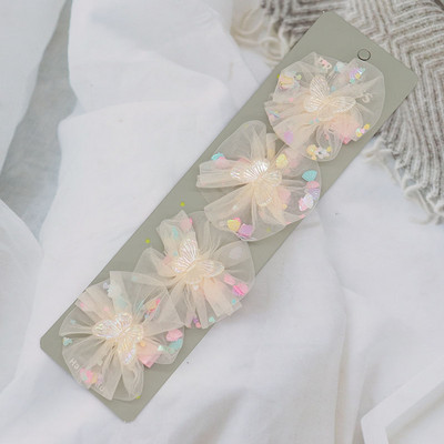 4/10 db Gyerek hajcsat Aranyos átlátszó pillangós hajcsat nőknek Kislányoknak Hajkiegészítők Divat hajcsavarok Hajtűk