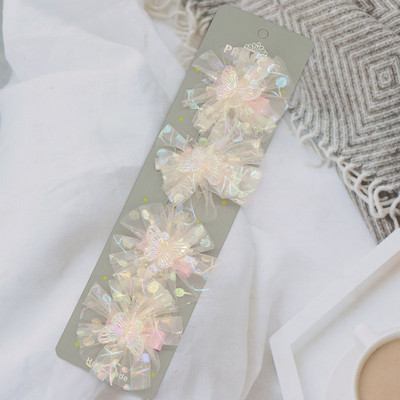 4/10 db Gyerek hajcsat Aranyos átlátszó pillangós hajcsat nőknek Kislányoknak Hajkiegészítők Divat hajcsavarok Hajtűk