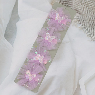 4/10 db Gyerek hajcsat Aranyos átlátszó pillangós hajcsat nőknek Kislányoknak Hajkiegészítők Divat hajcsavarok Hajtűk