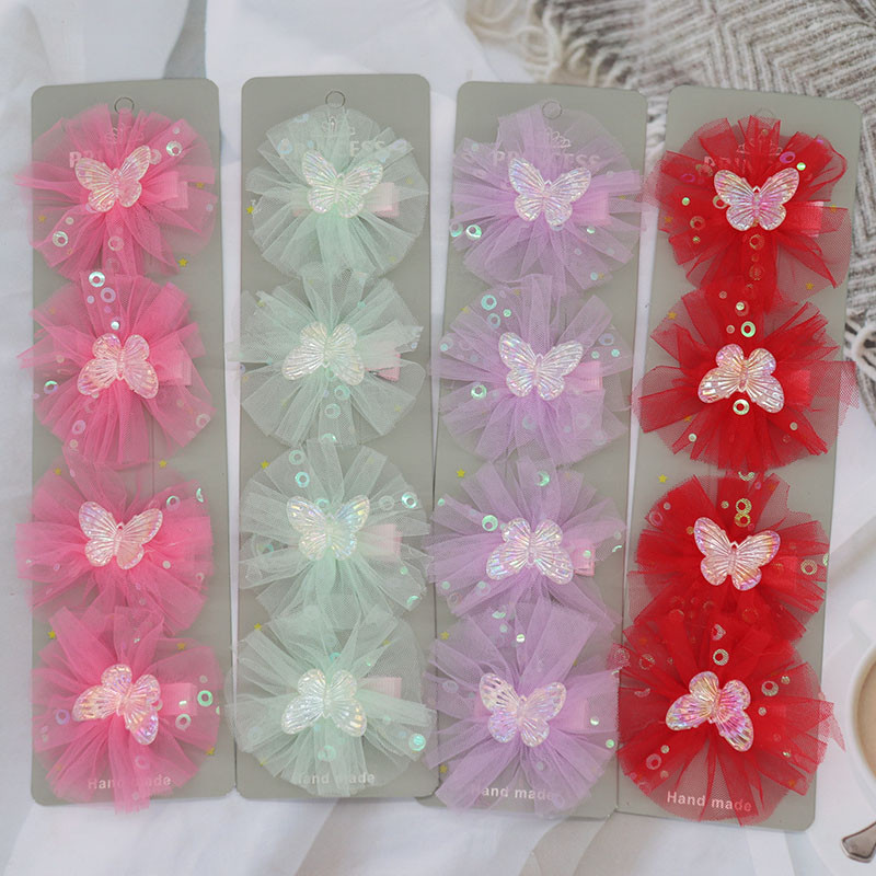 4/10 db Gyerek hajcsat Aranyos átlátszó pillangós hajcsat nőknek Kislányoknak Hajkiegészítők Divat hajcsavarok Hajtűk