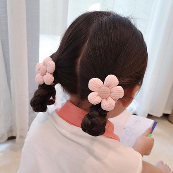 10 бр./компл. плат цвете лък ластични ленти за коса деца момичета вратовръзки за коса модно въже за коса ластик аксесоари за коса за деца