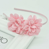 Nauja populiari Vaikiška Dviejų gėlių galvos juosta galvos apdangalas merginoms įvairiaspalviai plaukų aksesuarai gėlių plaukų juosta Moteriška pop dovana