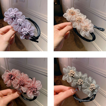 Дамска коса Twist Styling Flowers Clip Stick Bun Maker DIY Инструменти за сплитане на коса Аксесоари за коса Braider DIY Hairstyle A009