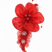 Madinga mergina Galvos lankelis Perlas didelis šifonas Gėlė Galvos juostelė Šifonas Perlų gėlė Plaukų juostos Galvos lankelis Plaukai Priedai