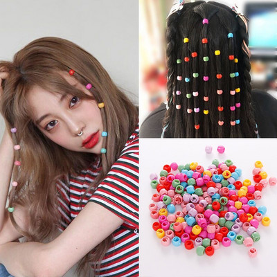 20/100PCS Candy Colors Plastic Beads Braids Hair Clip Headwear Girls Colorful Small Hair Claw Women Girl Hair Accessoires