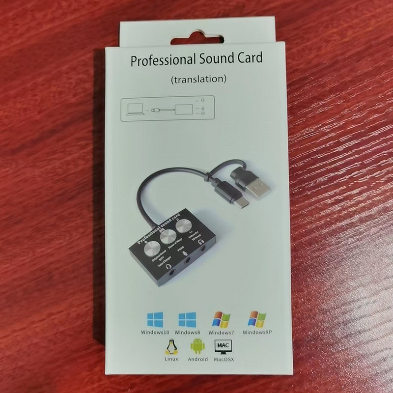 C típusú USB hangkártya Élő játék K Song Hallgató dal USB-Hanghoz 3,5 mm-es Multi-hangeffektusok telefonhoz Számítógép Élő játék K Song