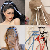 Vintage μεγάλο βελούδινο φιόγκο Κλιπ μαλλιών Trend Long Ribbon Hairpins Barrettes Headband for Women Αξεσουάρ για τα μαλλιά κορίτσια Κοσμήματα γάμου