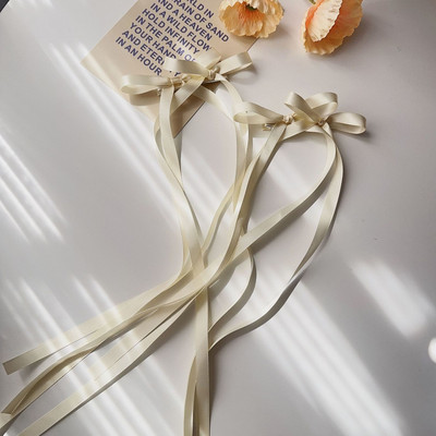 Vintage μεγάλο βελούδινο φιόγκο Κλιπ μαλλιών Trend Long Ribbon Hairpins Barrettes Headband for Women Αξεσουάρ για τα μαλλιά κορίτσια Κοσμήματα γάμου