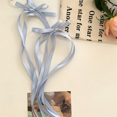 Vintage μεγάλο βελούδινο φιόγκο Κλιπ μαλλιών Trend Long Ribbon Hairpins Barrettes Headband for Women Αξεσουάρ για τα μαλλιά κορίτσια Κοσμήματα γάμου