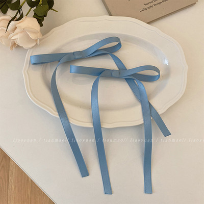 Vintage μεγάλο βελούδινο φιόγκο Κλιπ μαλλιών Trend Long Ribbon Hairpins Barrettes Headband for Women Αξεσουάρ για τα μαλλιά κορίτσια Κοσμήματα γάμου