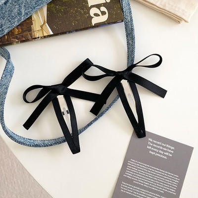 Vintage μεγάλο βελούδινο φιόγκο Κλιπ μαλλιών Trend Long Ribbon Hairpins Barrettes Headband for Women Αξεσουάρ για τα μαλλιά κορίτσια Κοσμήματα γάμου