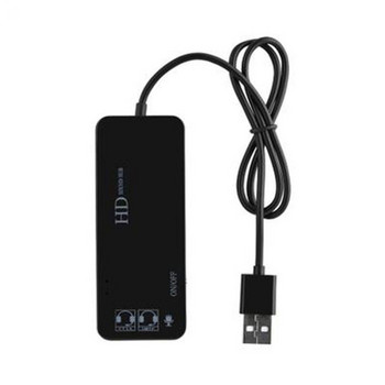 USB Hub 3-Port Stereo DJ Εξωτερική κάρτα ήχου Προσαρμογέας μικροφώνου ακουστικών για φορητό υπολογιστή USB 3D εξωτερική κάρτα ήχου