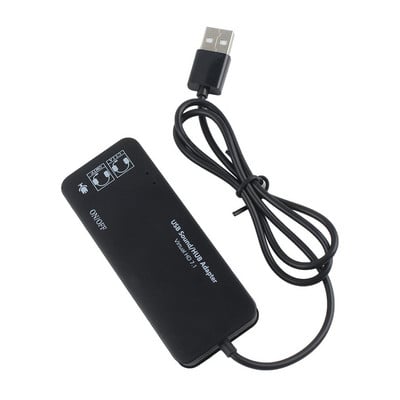 3 порта USB2.0 хъб Външна USB звукова карта Без външен драйвер Стерео звукова карта Адаптер за слушалки с шумопотискане за лаптоп PC