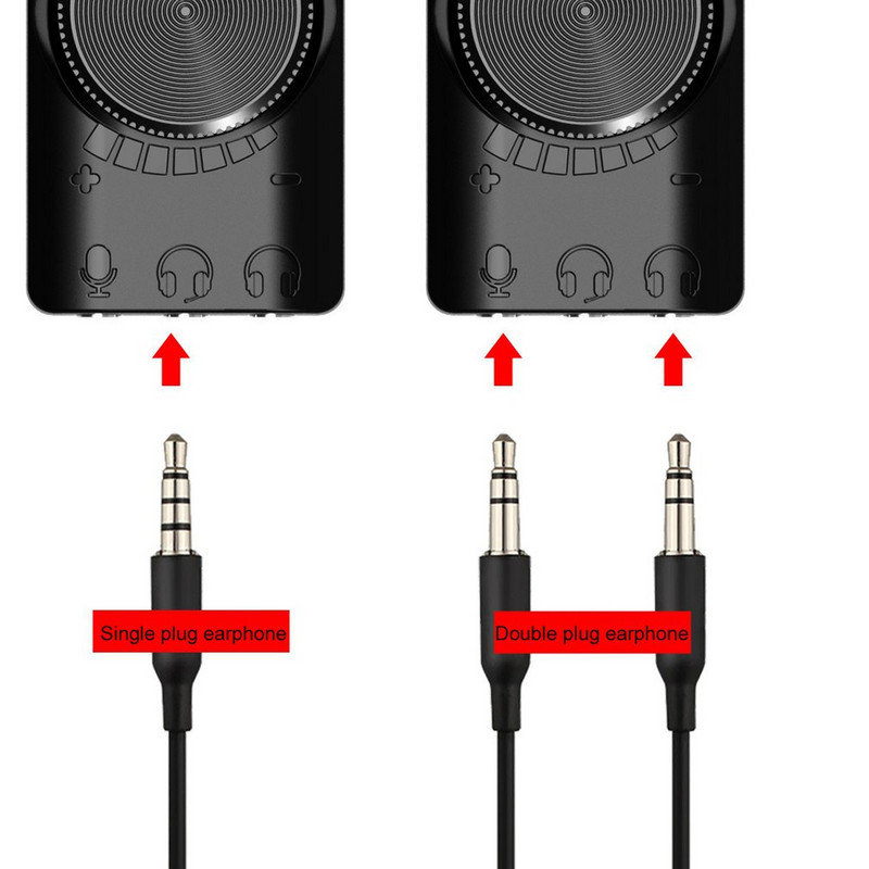 OUTAD Placă de sunet USB externă Microfon stereo Difuzor Căști Mufă audio Adaptor cablu de 3,5 mm Comutator de sunet Reglarea volumului Unitate liberă