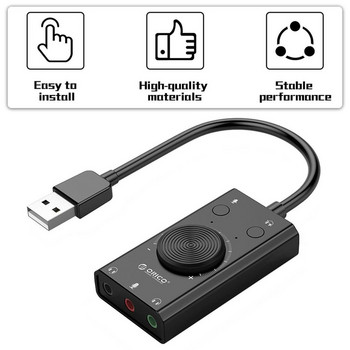 Κάρτα ήχου Διασύνδεση ήχου USB Εξωτερική 3,5mm Μικρόφωνο Προσαρμογέας ήχου Καλώδιο Προσαρμογέας Διακόπτης Ρύθμιση έντασης ήχου Δωρεάν μονάδα δίσκου