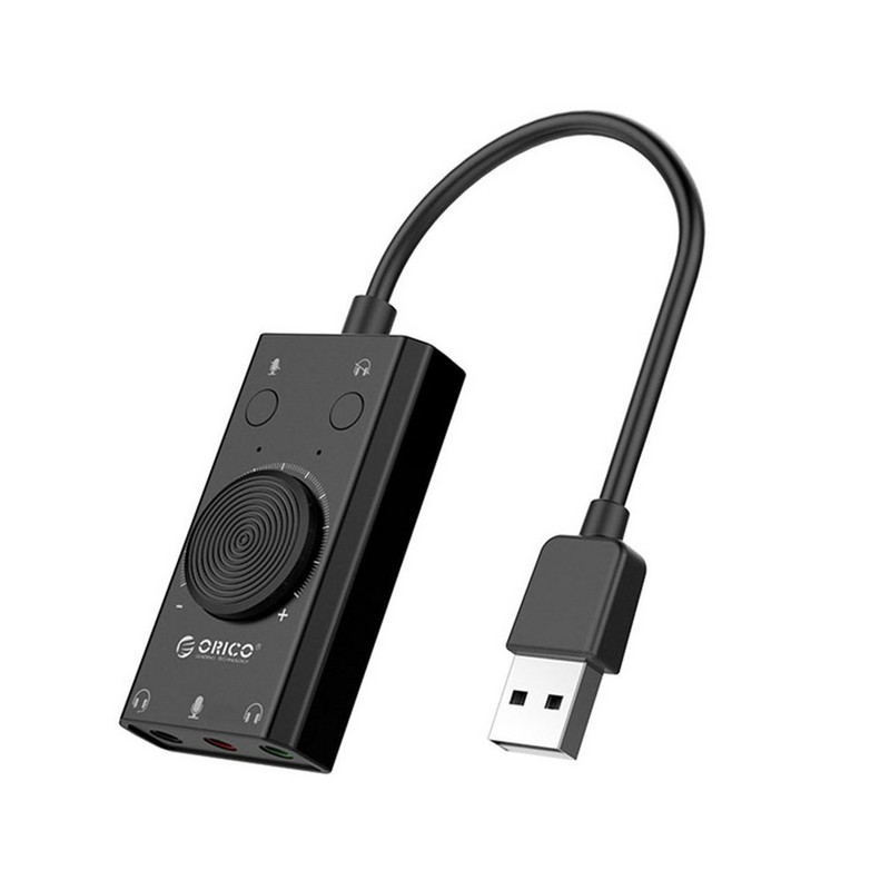 Garso plokštė USB garso sąsaja Išorinis 3,5 mm mikrofonas garso adapteris kabelis adapteris jungiklis garsumo reguliavimas nemokamas diskas