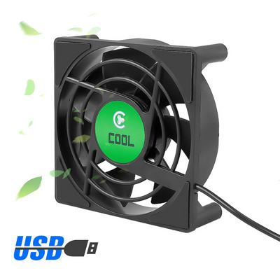 DC 5V USB Mini ventilator mic de răcire 80x80x25mm cutie tv silențioasă Radiator Ventilator de răcire cu 7 lame pentru decodificator TV cu cablu de 30 cm