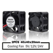 2 vnt. rutulinis 40 mm aušinimo ventiliatorius 40 x 40 x 20 mm aušintuvas 24 V 12 V 5 V 4020 kompiuterio korpuso aušinimo ventiliatorius 2 kontaktų 3 kontaktų aušintuvo ventiliatorius 3D spausdintuvo ventiliatorius
