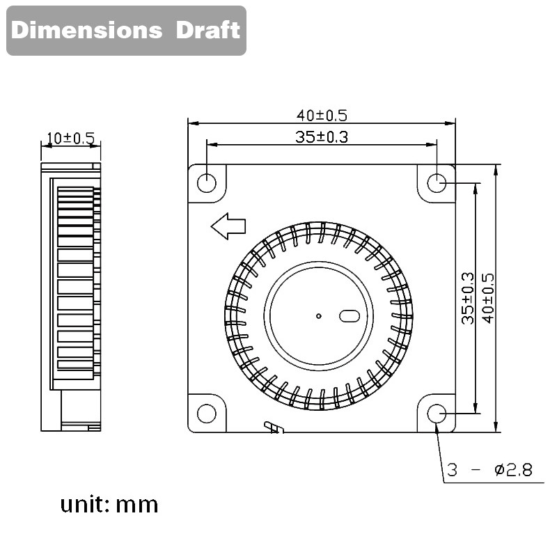 2 vnt. 40 mm 3D spausdintuvo ventiliatorius 12V 24V 5V 4010 ventiliatoriaus spausdintuvo aušinimo priedai DC turbo ventiliatorius radialiniai ventiliatoriai 40x40