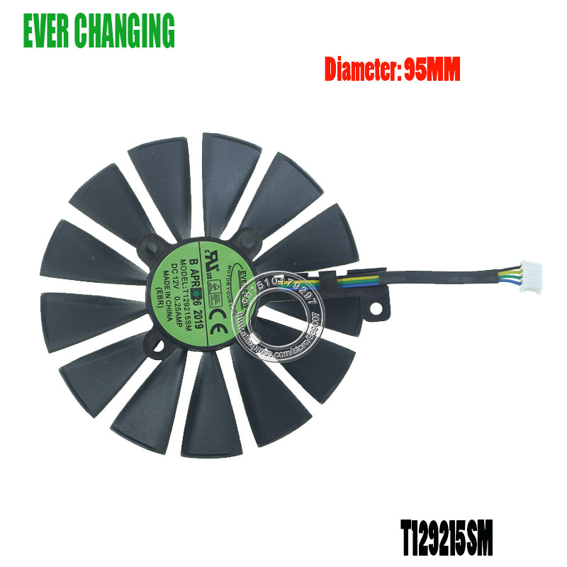 T129215SM DC12V 0.25AMP Ventilator de răcire a plăcii grafice/video PENTRU ASUS STRIX RX570 4G GAMINGVentilator de răcire a plăcii grafice