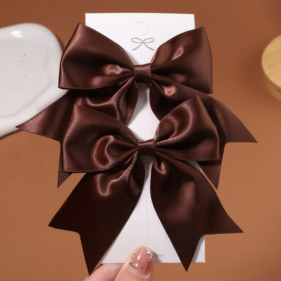 Продажба на едро на 2 бр. Бебешки лъкове Щипка за коса за деца Момичета Едноцветни фиби Шноли Ръчно изработени шапки Аксесоари за коса 4,52 инча